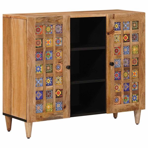 vidaXL K&otilde;ide riiuliga Neutraalne 90 x 33,5 x 75 cm Tugev mango puu