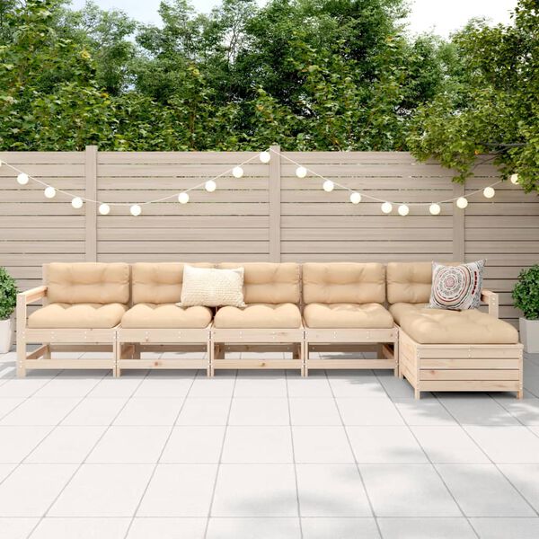 vidaXL 6-osaline aiadiivani komplekt, m&auml;nnipuit