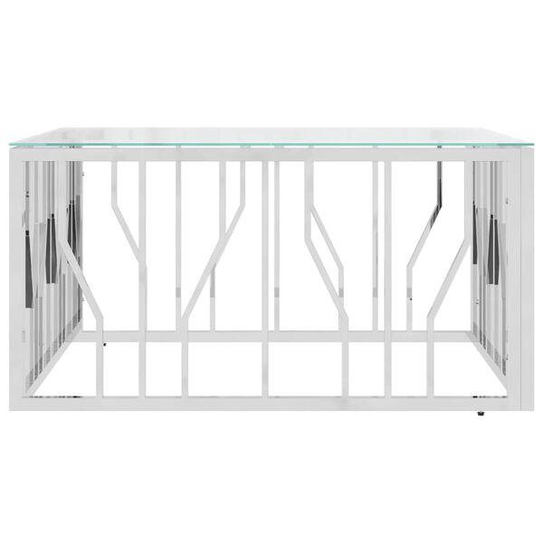 vidaXL kohvilaud, 80 x 80 x 40 cm, roostevaba teras ja klaas