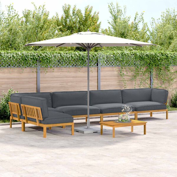 vidaXL Diivanikomplekt padjaga 6 pcs Antratsiit Tugev akatsiapuu