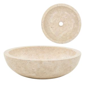 vidaXL valamu 40 x 12 cm, marmor, kreemjas