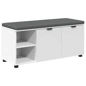 vidaXL Hallipink padjaga riiuliga ladustamisega Valge 100 x 38 x 46 cm