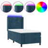 vidaXL kontinentaalvoodi madrats, LED, tumesinine, 90x190 cm, samet