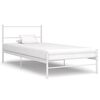 vidaXL voodiraam valge, metall, 90 x 200 cm