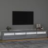 vidaXL telerialus LED-tuledega, hall Sonoma tamm, 240x35x40 cm