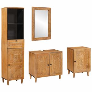 vidaXL Vannitoa m&ouml;&ouml;bleset sahtliga riiuliga 4 pcs Pruun Tehispuit
