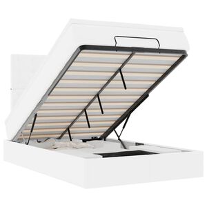 vidaXL Ottomani voodiraam madratsiga, valge, 120x190 cm, kunstnahk