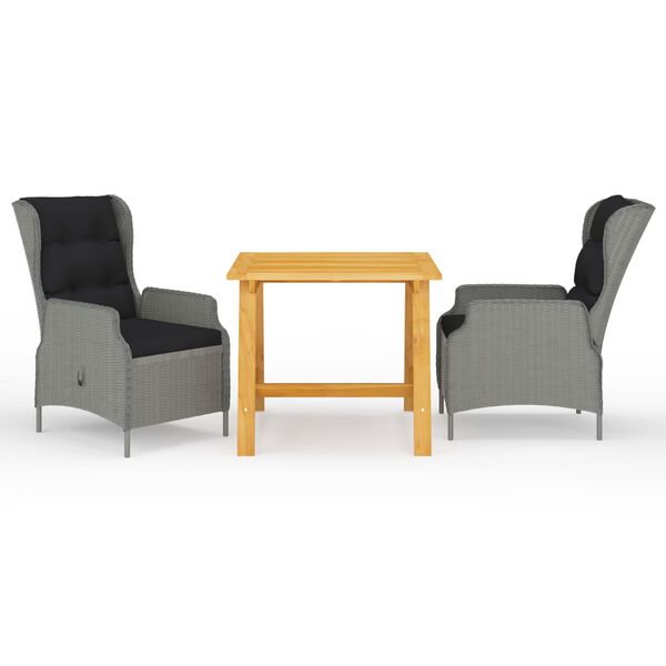 vidaXL 3-osaline aiam&ouml;&ouml;bli s&ouml;&ouml;gikomplekt, helehall