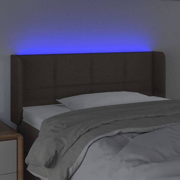 vidaXL LED-voodipeats, pruunikashall, 93x16x78/88 cm, kangas