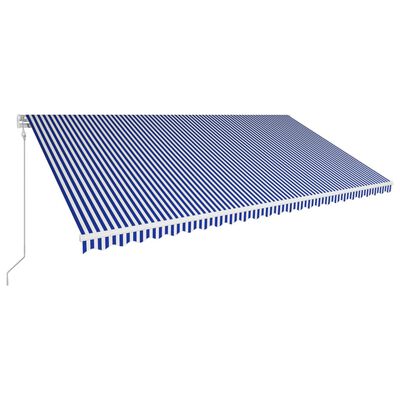 vidaXL automaatselt sissetõmmatav varikatus 600x300 cm sinine ja valge