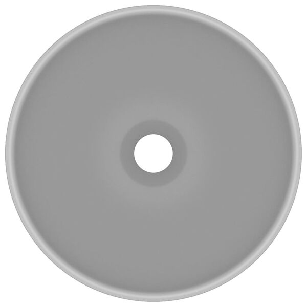 vidaXL luksuslik valamu ümar, matt helehall, 32,5 x 14 cm, keraamiline