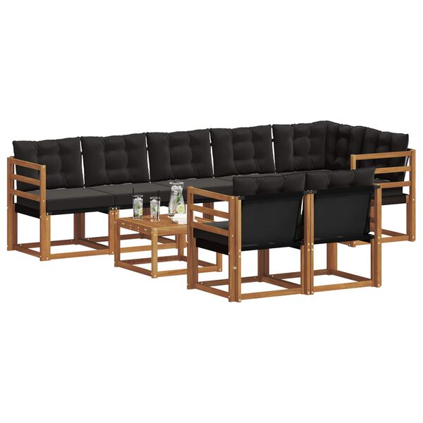 vidaXL V&auml;li diivanikomplekt padjaga 9 pcs Looduslik ja must