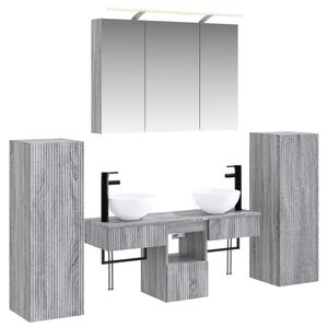 vidaXL Vannitoa m&ouml;&ouml;bleset 6 pcs Hall Sonoma Tehispuit ja klaas