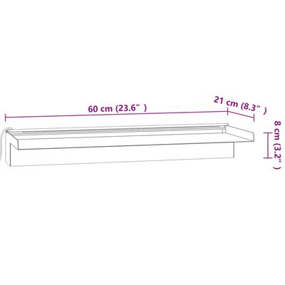 vidaXL purskkaevu kosk RGB LED-tuledega, roostevaba teras, 60 cm