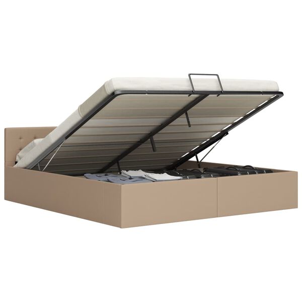 vidaXL hüdrauliline hoiukastiga voodiraam kunstnahk 160 x 200 cm