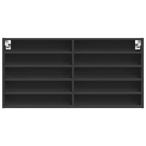 vidaXL vitriinkapp, must, 100x8,5x50 cm, tehispuit