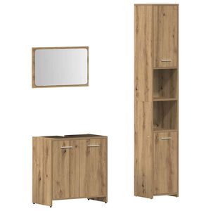 vidaXL 3-osaline vannitoa m&ouml;&ouml;blikomplekt, kunsttamm, tehispuit