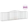 vidaXL kaarekujulised gabioonkorvid 15 tk, 400x50x100/120 cm, raud