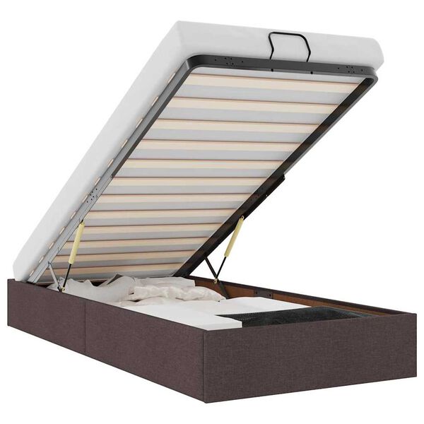 vidaXL Ottomani voodiraam ilma madratsita, tumepruun, 90x200cm, kangas
