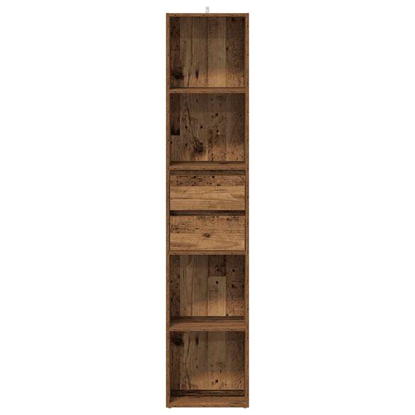 vidaXL raamatukapp Vana puit 36x30x171 cm Engineered Wood