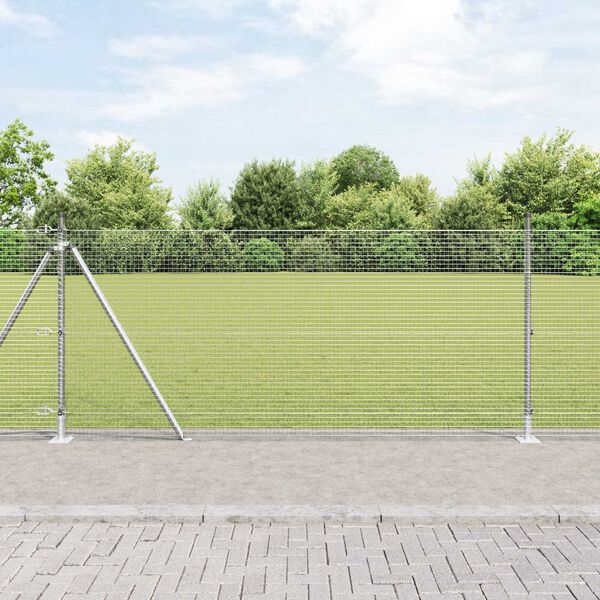 vidaXL Aiapost Hõbedane 100 x 0,8 m (16 x 16 mm mesh) Teras