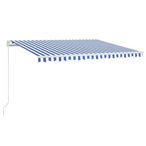 vidaXL k&auml;sitsi sisset&otilde;mmatav varikatus LED, 400x300 cm sinine ja valge