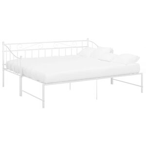 vidaXL lahtik&auml;iv diivanvoodiraam valge metall 90 x 200 cm