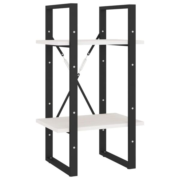 vidaXL 5-korruseline raamaturiiul, valge, 40 x 30 x 175 cm, männipuit