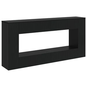 vidaXL Konsoollaud Triibuline Must 155 x 29 x 74 cm T&ouml;&ouml;deldud puit