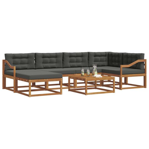 vidaXL V&auml;li diivanikomplekt padjaga 7 pcs Looduslik ja antriit