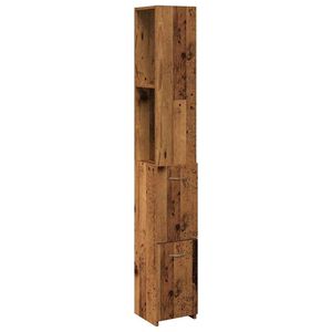 vidaXL Vannitoa Kapp Old Wood 25x25x170 cm Engineered Wood