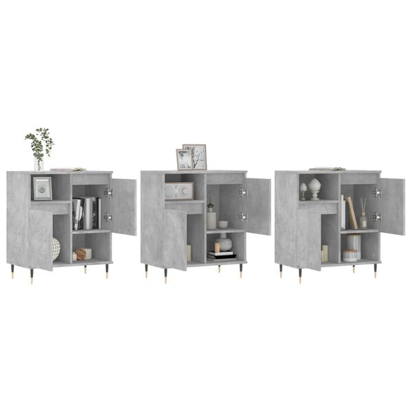 vidaXL puhvetkapid 3 tk, betoonhall, tehispuit