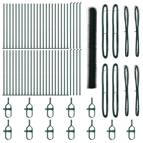 vidaXL Aiapost Roheline 100 x 1,5 m (36 mm v&otilde;rk) Terased ja PVC