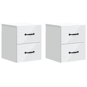 vidaXL Seinale kinnitatav &ouml;&ouml;tis sahtliga 2 pcs Valge 34,5 x 33 x 40 cm