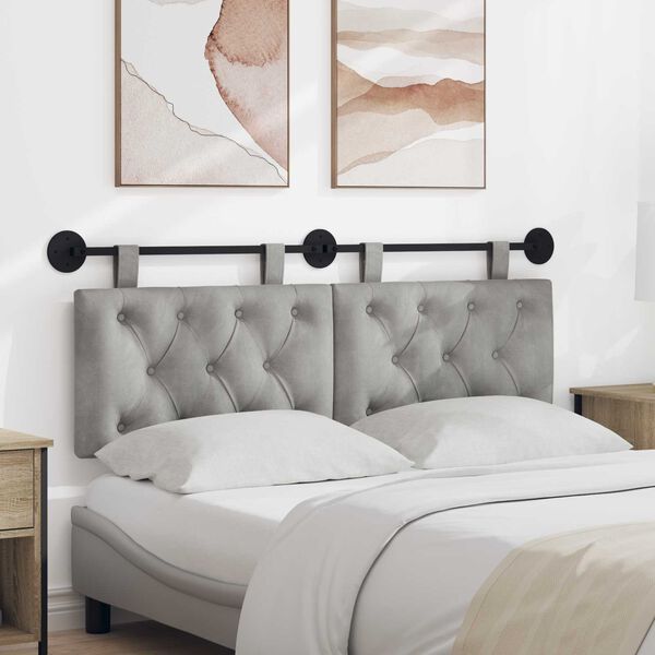 vidaXL Rippuv Peatoe Seinale kinnitatav Helehall 130 x 55 x 7 cm Samet