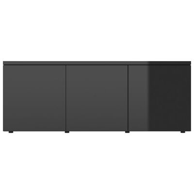 vidaXL telerikapp, kõrgläikega must, 80 x 34 x 30, puitlaastplaat