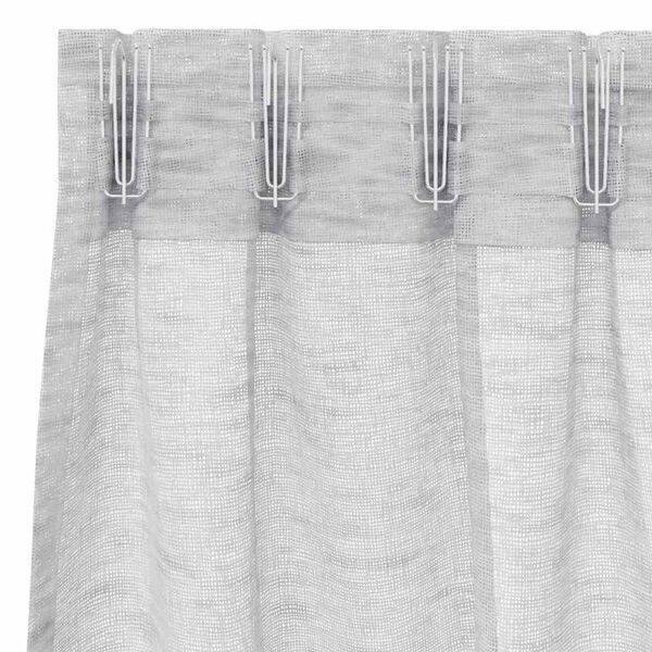 vidaXL Voile Kardin kardinatega 2 pcs Helehall 140 x 140 cm Polüester