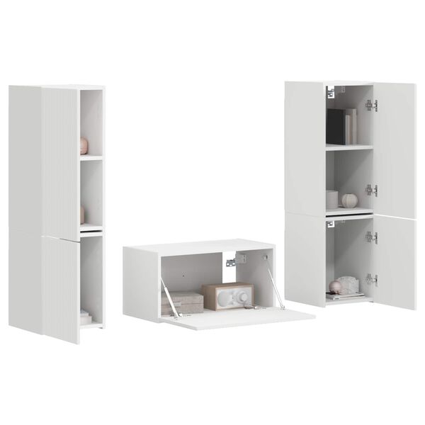 vidaXL Telerikapi komplekt 5 pcs Valge Tehispuit