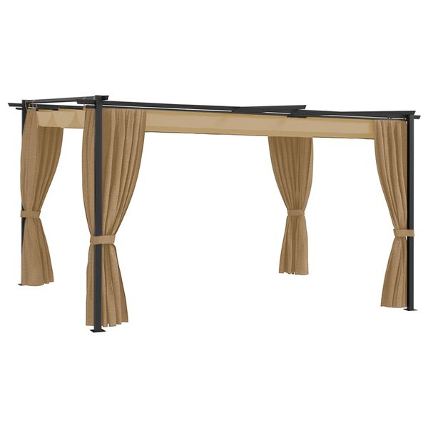 vidaXL varjualune 4 x 3 m, pruunikashall