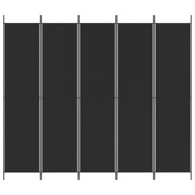 vidaXL 5 paneeliga ruumijagaja, must, 250 x 220 cm, kangas