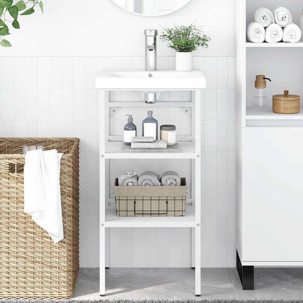 vidaXL vannitoa valamuraam, valge, 40 x 38 x 83 cm, raud