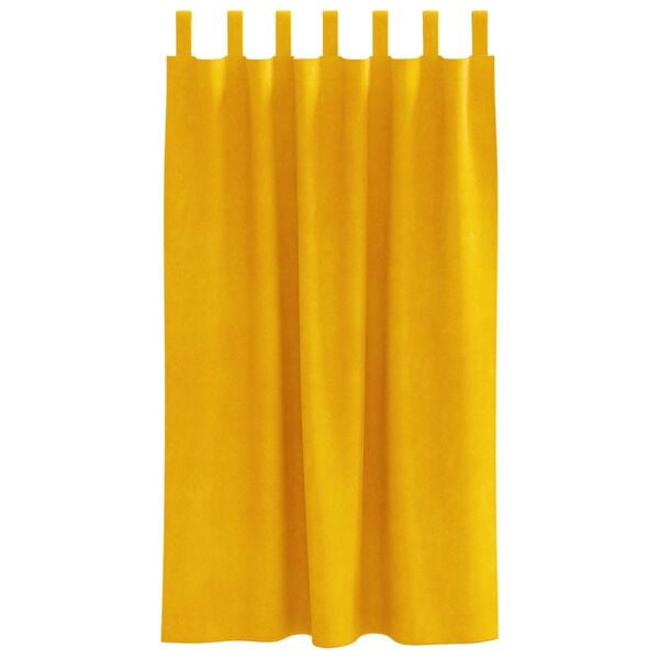 vidaXL Pimendavad kardinad 2 pcs Kollane sinep 140 x 175 cm Samet