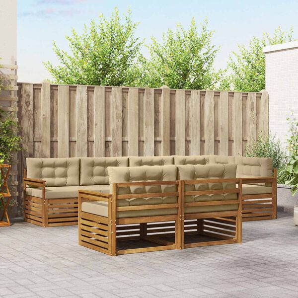 vidaXL V&auml;li diivanikomplekt padjaga 7 pcs Looduslik ja beež