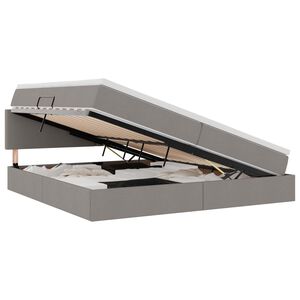 vidaXL Voodi hoiukohaga ja madratsiga peaga Pruunikashall 200 x 200 cm