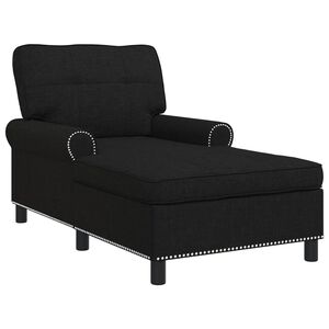 vidaXL Chaise Lounge padjaga Must 91 x 157 x 91 cm kangas
