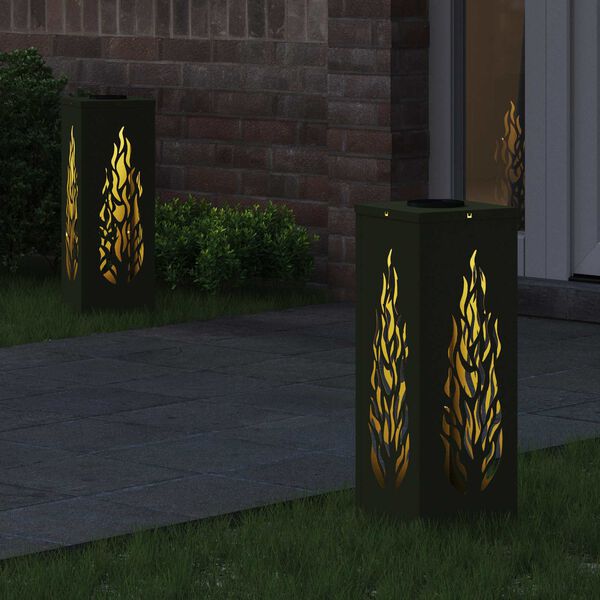 vidaXL P&auml;ikese LED k&auml;igutee tuli 2 pcs K&uuml;pset roheline