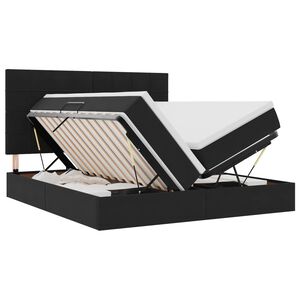 vidaXL LED-iga voodiraam koos madratsiga Must 180 x 200 cm Samet