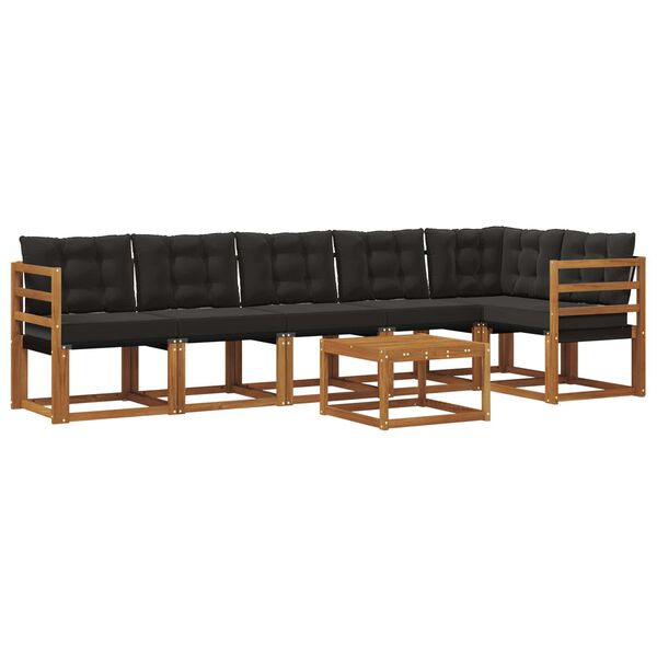 vidaXL V&auml;li diivanikomplekt padjaga 7 pcs Looduslik ja must