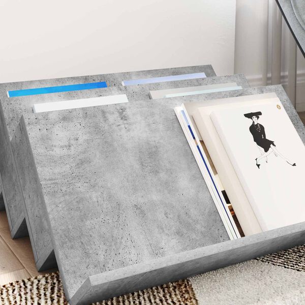 vidaXL Ajakirja riiul riiuliga Betoonhall 65 x 53 x 28,5 cm Tehispuit