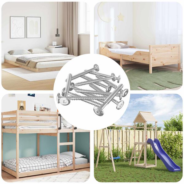 vidaXL Puidust Kruvid 12 pcs H&otilde;bedane M6 x 70 mm Teras